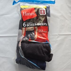 Hanes Men's Navy and Black Boxer Briefs - 6 Pack